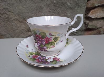 Floral teacup and saucer