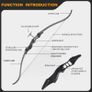 Archery Bow, 54" Recurve ( 30 to 50 lbs), +3x carbon arrows Image 6