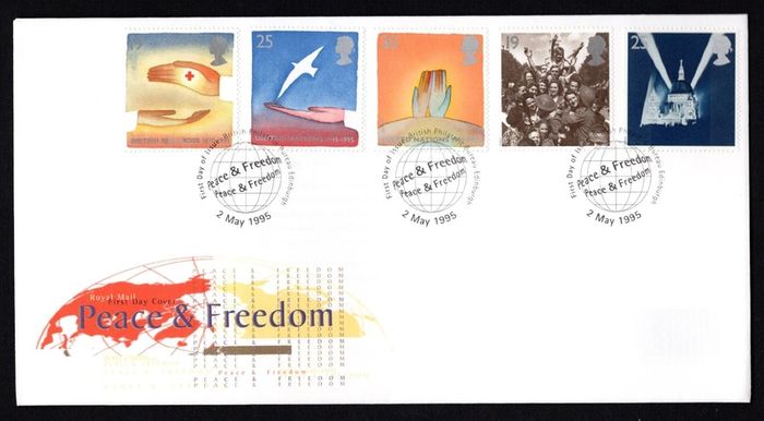 1995 Great Britain Europa: Peace and Freedom Commemorative Stamps Addressed First Day Cover (FDC)