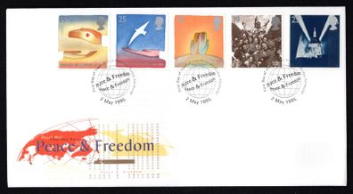 1995 Great Britain Europa: Peace and Freedom Commemorative Stamps Addressed First Day Cover (FDC)