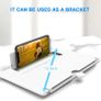 12 inch Phone Screen Magnifier, 3D HD Phone Screen Amplifier with Adjustable Bracket Anti Blue Radiation Eye Protective Movie Video Expanders with Pullable Design for All Smartphone White Image 3