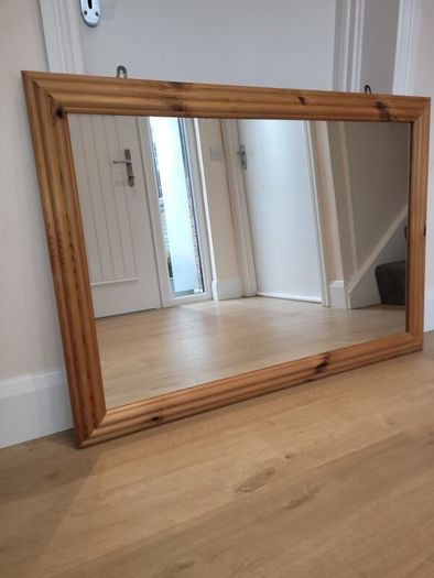 Large Solid Pine Wooden-framed Wall Mirror