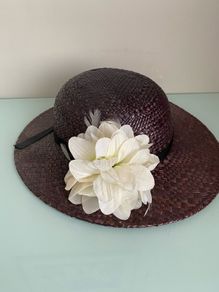 Black Straw Hat with flowers