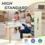 FUN Kids Sensory Table and 2 Chairs Set with Storage Bins & Shelves, Toddler Activity Table with Blackboard and Whiteboard, Childrens Art Table for Drawing Sand and Water Play Ages 3 to 8 Image 4