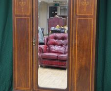 Edwardian Inlaid Mahogany Wardrobe