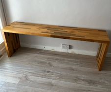 solid tiger wood bench