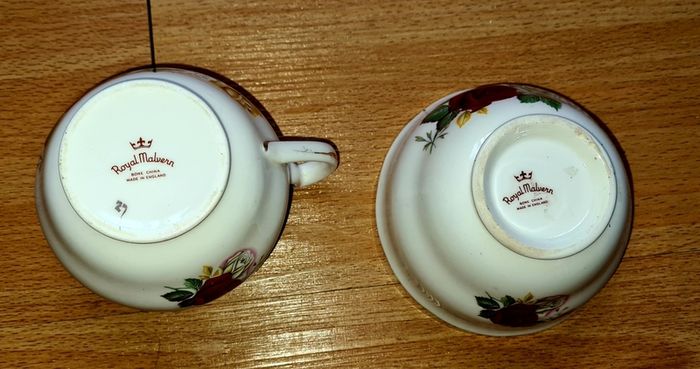 Shabby Chic Vintage Royal Malvern Sugar Bowl and Milk Jug Fine Bone China