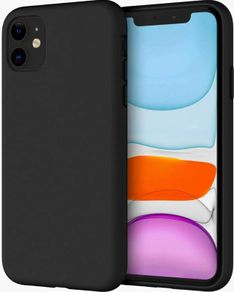 Black Soft Silicone Case for iPhone 12 Shockproof Back Cover
