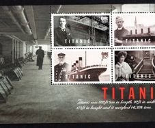 2012 Ireland Titanic Stamp Booklet Pane featuring ship details Mint Never Hinged (MNH). Hibernian HP215c.