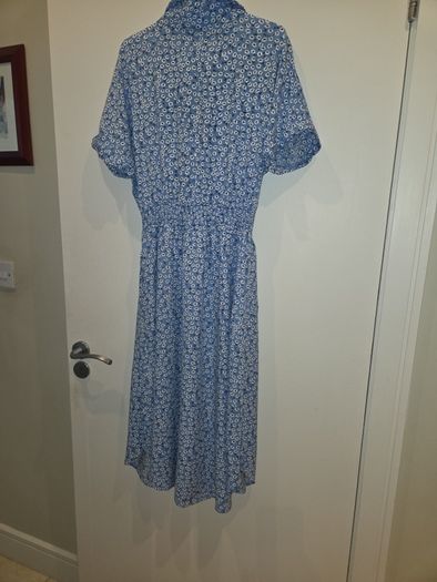 Ladies blue floral summer dress uk 8