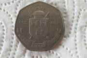 1988 Dublin Millennium 50p Eire Coin Irish Ireland Punt Pence Currency