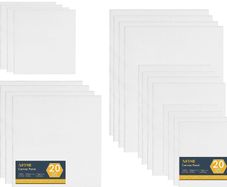 20pcs Canvas Panels (15x20-4pk, 24x30-4pk, 30x40-4pk, 20x20-4pk, 30x30-4pk) 3mm Blank Artist Canvas Board / 280GSM/ 100% Cotton/Triple Primed/Acid Free/Medium Grain- Acrylic And Oil Painting (FREE POSTAGE)