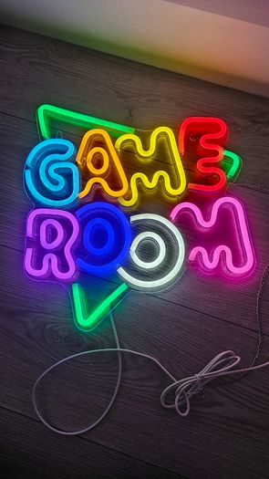 Neon Game Room Sign and LED Light Bars