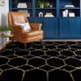 120x180cm Black and Gold Rugs Living Room, Machine Washable Non-Shedding Non Slip Rug, Thick Soft Fluffy Carpet, Geometric Rugs for Kids Room, Kitchen, Lounge, Bedside Image 2