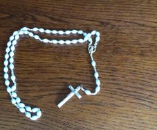 Vintage pale blue  Rosary beads