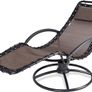 Rocking Lounger, 360 Rocking, Includes Cushion, Steel Sun Lounger, charcoal Image 2