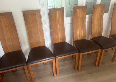 Dining room chairs oak x 6