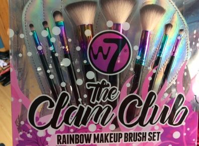W7 The Clam Club Rainbow Makeup Brush Set.New
