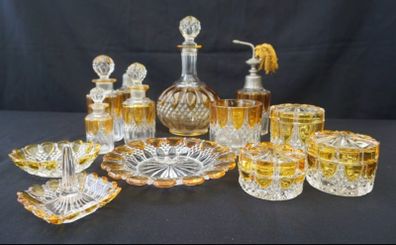 Val Saint Lambert Art Deco crystal vanity set  Belgium circa 1920 til 1930s