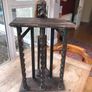 Hand Carved African Wood CD Holder Side Table Image 2