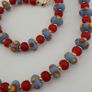 Antique Venetian Style Tiny Eyes Glass & Venetian WhiteHeart Glass Beads Necklace Image 5