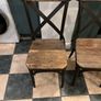 4 x Wood / Metal Dining Chairs Image 2