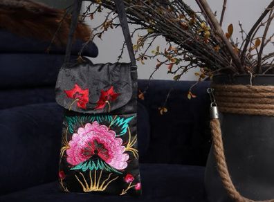 Brand New Embroidered Phone Bag