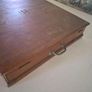 Large Antique Solid Wood Document Box with Monogram Image 4