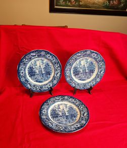 Liberty Blue Independence Hall - classic English transferware from the period of the Bicentennial of American independence