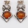 925 vintage sterling silver and amber earrings Image 2