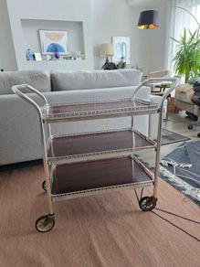 A 1970's Metalware Three Tier Trolley