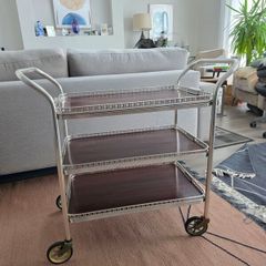A 1970's Metalware Three Tier Trolley