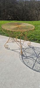 Vintage French Wrought Iron Garden Table