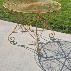 Vintage French Wrought Iron Garden Table