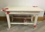 Upcycled crackled poppy table
