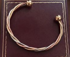 Vintage 9ct Gold Tricolour Torc Bangle