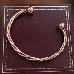 Vintage 9ct Gold Tricolour Torc Bangle