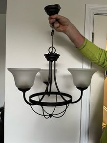 Elegant Oil-Rubbed Bronze 3-Light Chandelier | Frosted Glass Shades