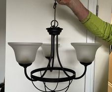 Elegant Oil-Rubbed Bronze 3-Light Chandelier | Frosted Glass Shades