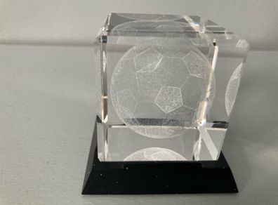 Soccer Ball  Crystal Cube / Paperweight