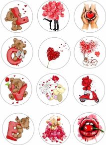Edible Valentine cupcake toppers