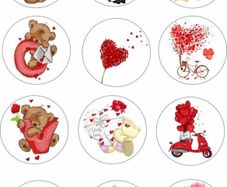 Edible Valentine cupcake toppers