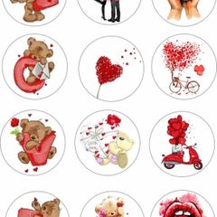 Edible Valentine cupcake toppers