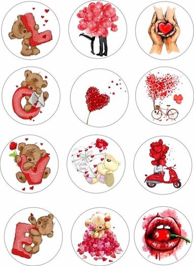 Edible Valentine cupcake toppers