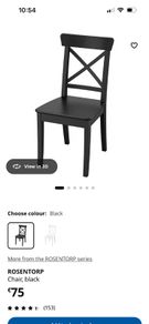 Four Black Solid Wood Chairs