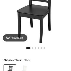 Four Black Solid Wood Chairs