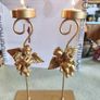 Vintage Style Bronze Colour 2 Sconce Metal Candelabra with 2 Cute Cherubs . Image 2