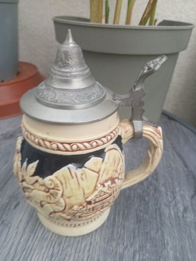 Rare Vintage Relief Beer Stein