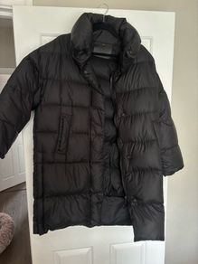 Massimo Dutti black puffer coat oversized XS-S feather down
