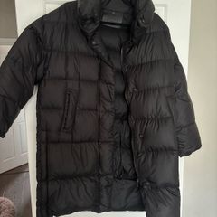 Massimo Dutti black puffer coat oversized XS-S feather down